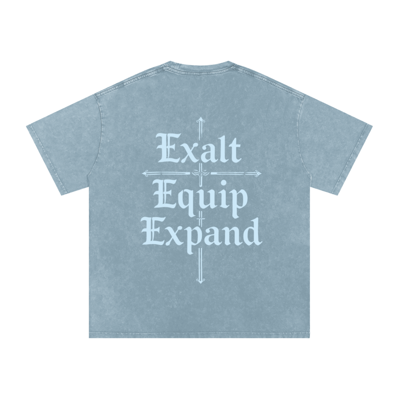 Snow Washed Oversized Tee in Blue Jeans