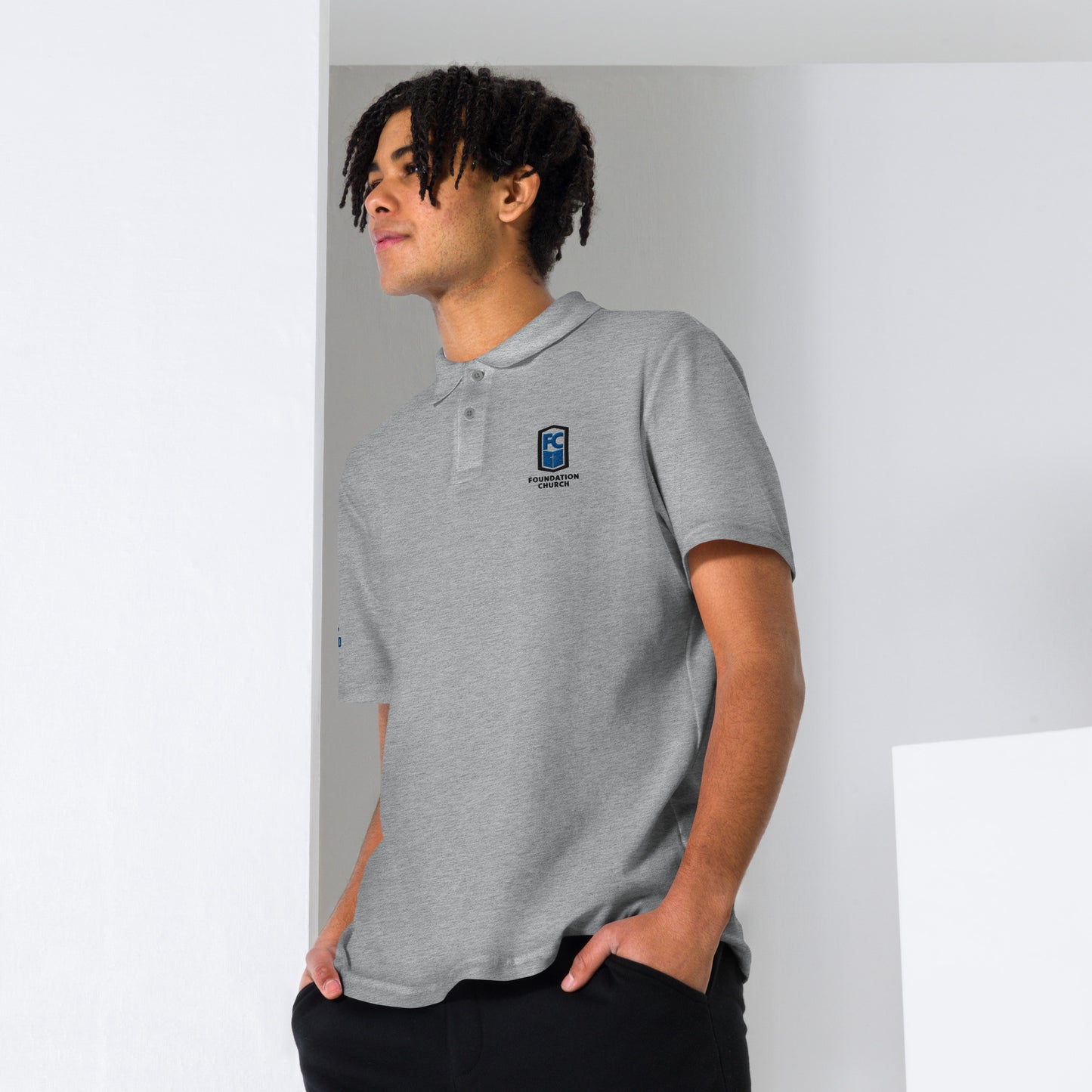 Grey FC Chest & Mission Sleeve Pique Polo