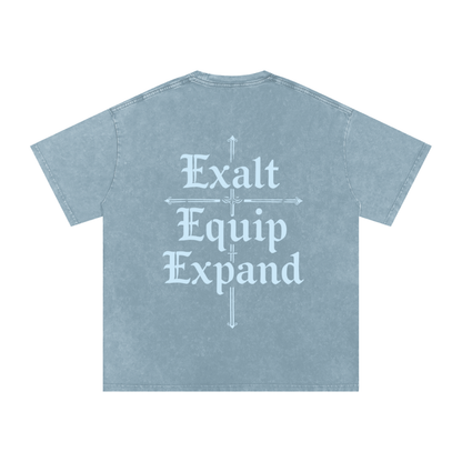 Snow Washed Oversized Tee in Blue Jeans