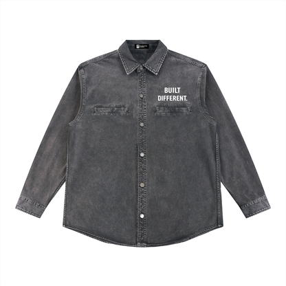 Built Different Gray Button-down