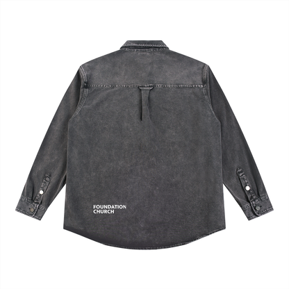 Built Different Gray Button-down