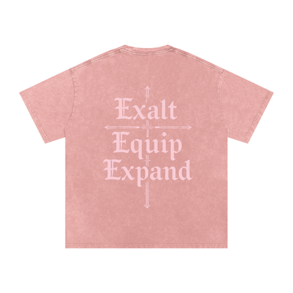 Snow Washed Oversized Tee in Light Pink