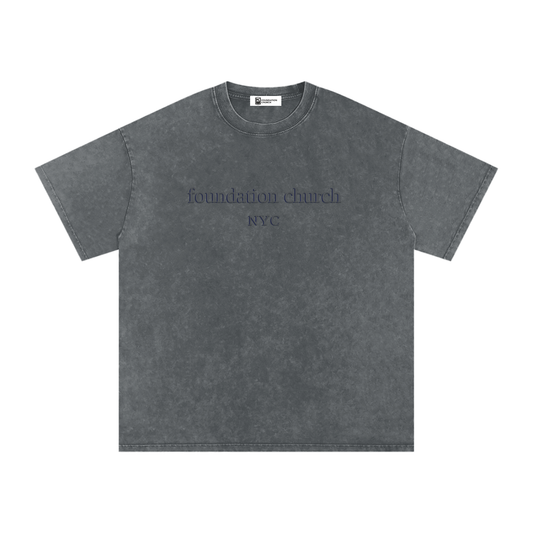 Snow Washed Oversized Tee in Pirate Gray