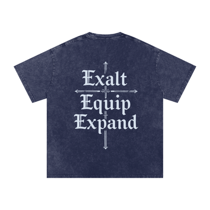 Snow Washed Oversized Tee in Royal Blue