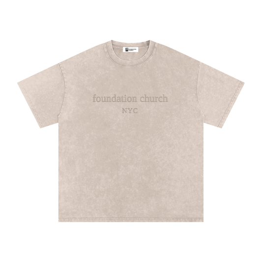 Snow Washed Oversized Tee in Apricot