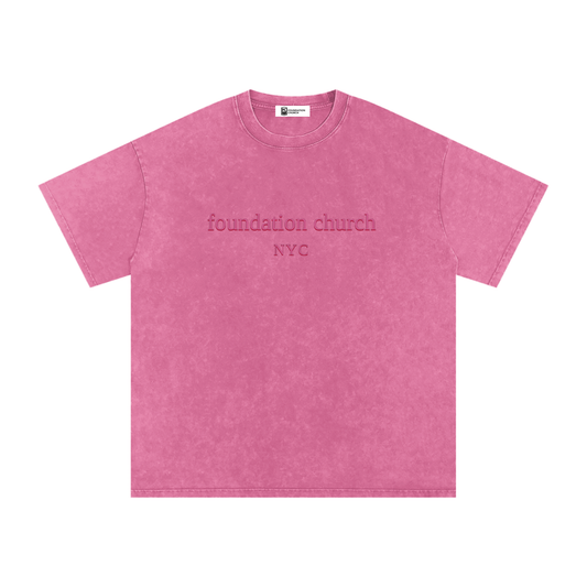 Snow Washed Oversized Tee in Rose