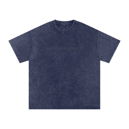 Snow Washed Oversized Tee in Royal Blue
