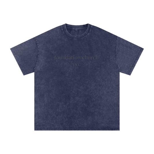 Snow Washed Oversized Tee in Royal Blue