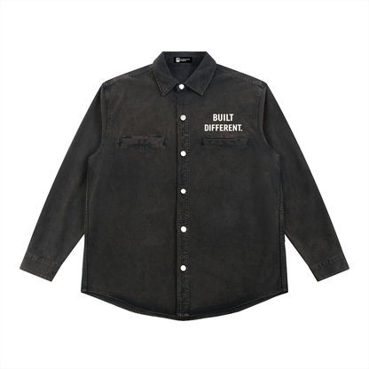 Built Different Black Button-down
