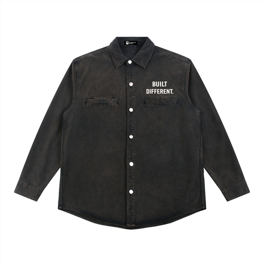 Built Different Black Button-down