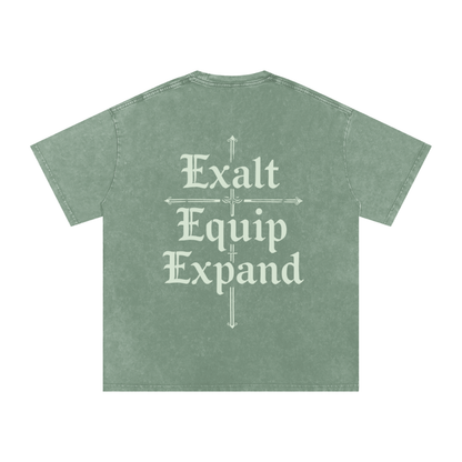 Snow Washed Oversized Tee in Bean Green
