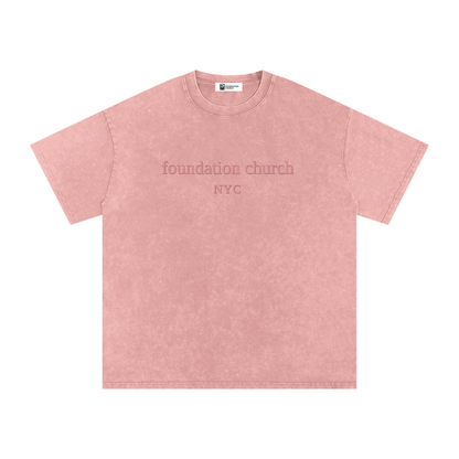 Snow Washed Oversized Tee in Light Pink