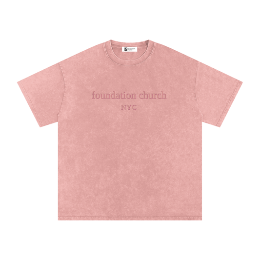 Snow Washed Oversized Tee in Light Pink