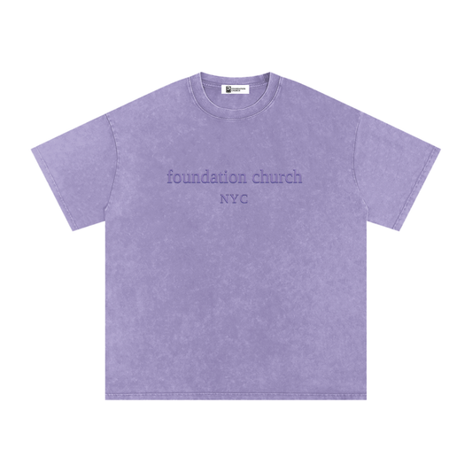 Snow Washed Oversized Tee in Light Purple