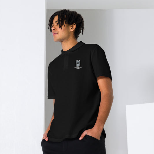 Black Chest Logo & Sleeve Mission Pique Polo