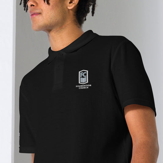 Black Chest Logo & Sleeve Mission Pique Polo